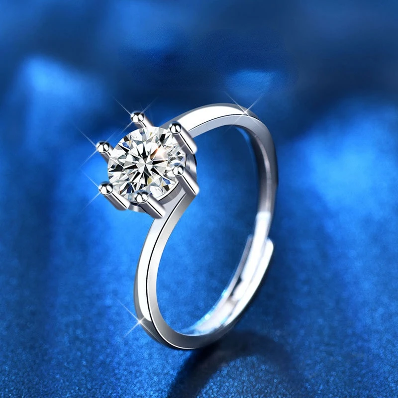 

Модные серебряные кольца JoyceJell 925 пробы с шестью когтями, 1 карат, Муассанит, женские кольца для свадьбы, высокое качество, индивидуальные огр...