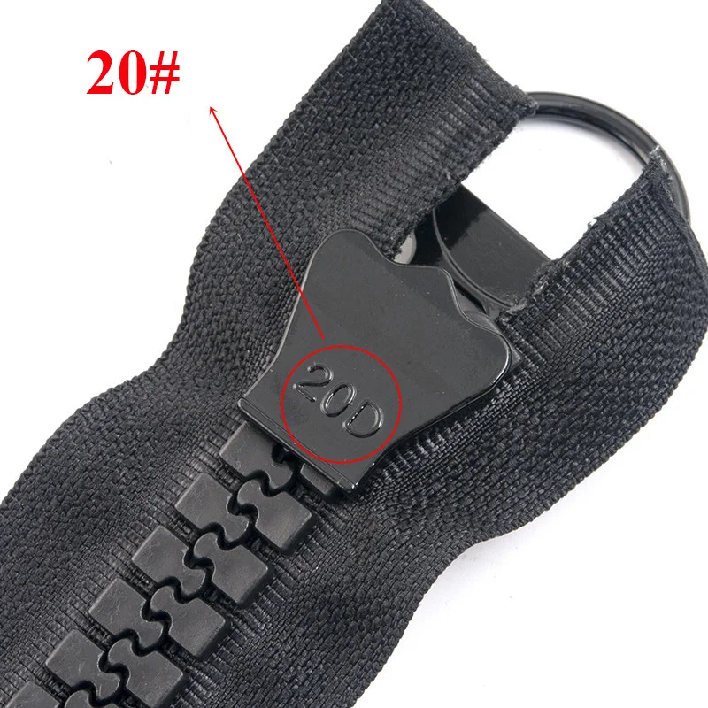 1Pc 20# 60/75/80/100/150/200cm DIY Open-end Zippers for Sewing Tent Down Jacket Resin Zipper Bag Clothes Pocket Zips Accessory images - 6