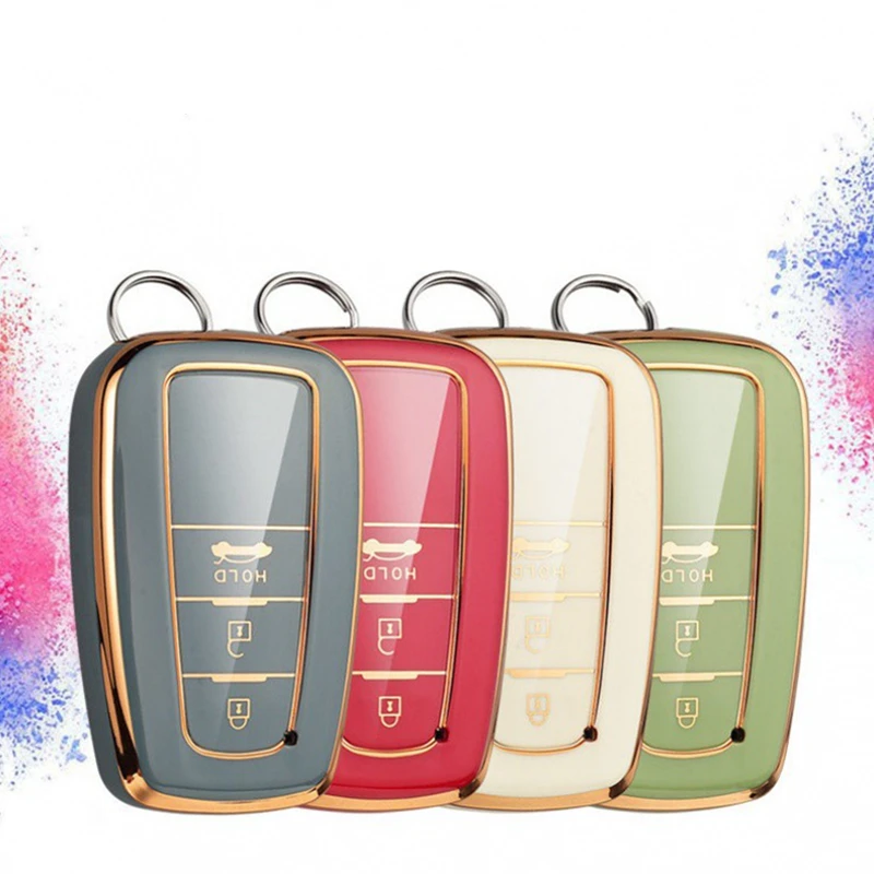 

Fashion TPU Car Key Case Full Cover Shell For Toyota Prius Camry Corolla CHR C-HR RAV4 Land Cruiser Prado Keychain Accessories
