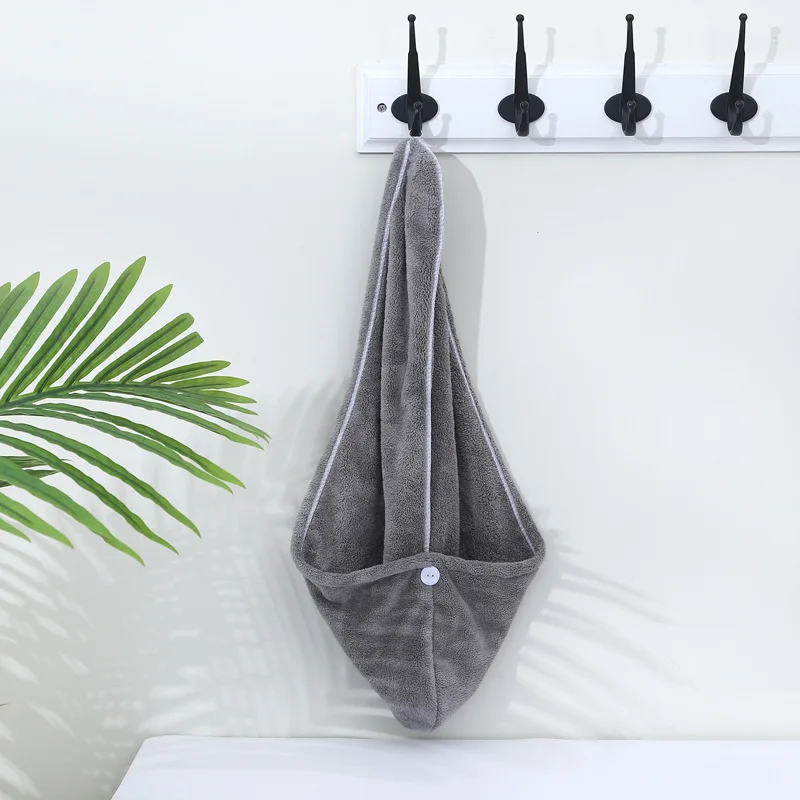 

1Pc Grey Shower Cap Magic Microfiber Hair Quick Drying Dryer Towel Bath Wrap Cap Quick Hat Turban Dry Shower Cap Hair Bonnet G02