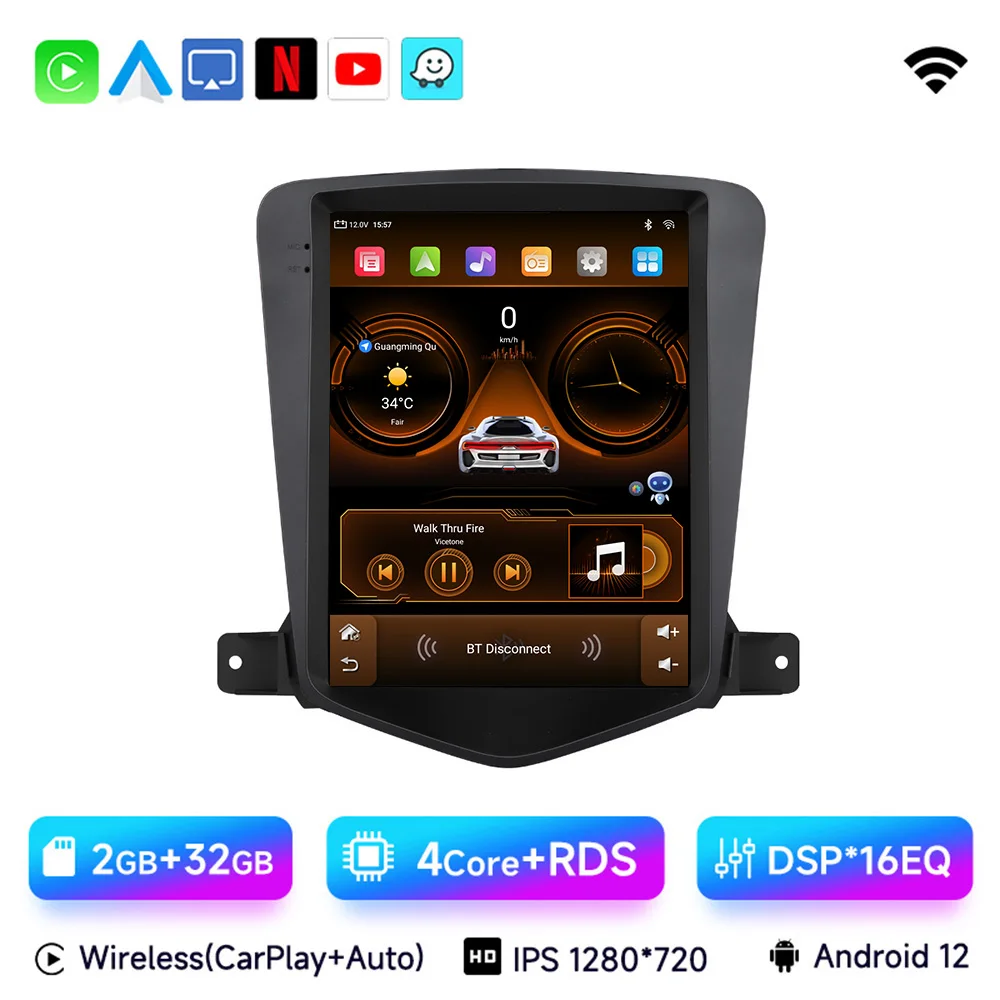 

Android 13 стерео автомобильное радио для Chevrolet Cruze J300 2008-2015 мультимедийный плеер GPS 2din Carplay Auto DVD 4G WIFI