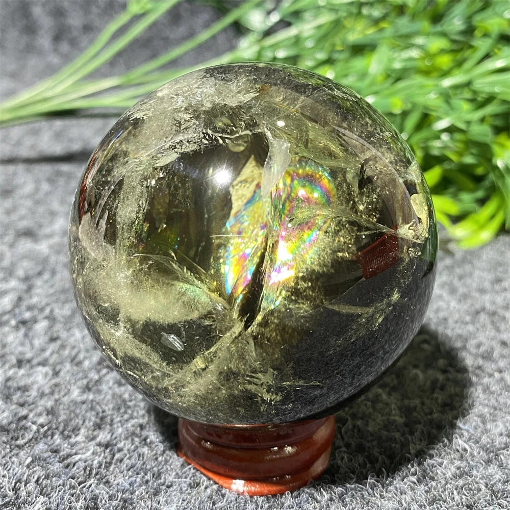 Цитрин дымчатый кварц Радужный шар натуральные камни и хрустальный