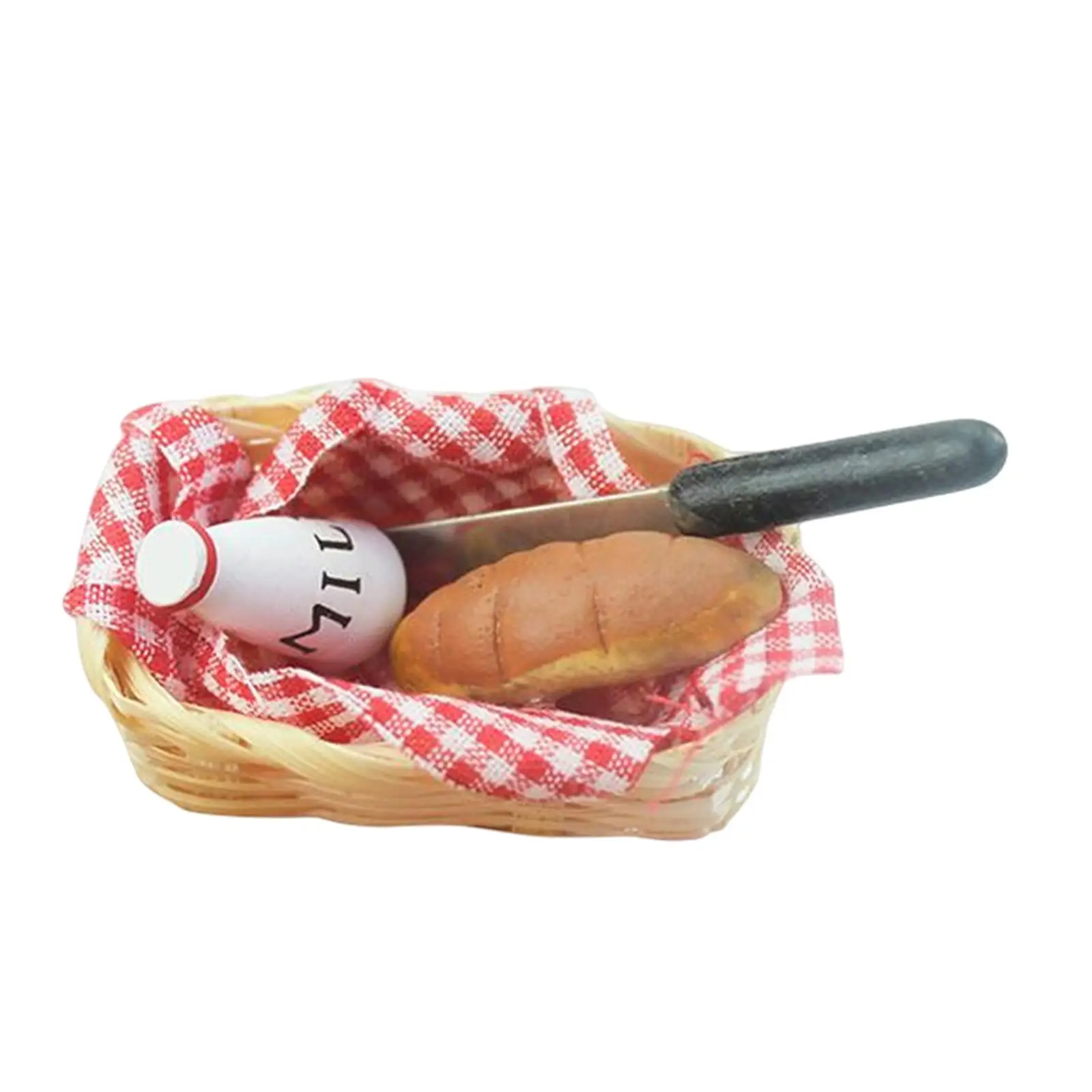 

1/12 Dollhouse Miniature Bread Basket Tiny Food for Desktop Decoration
