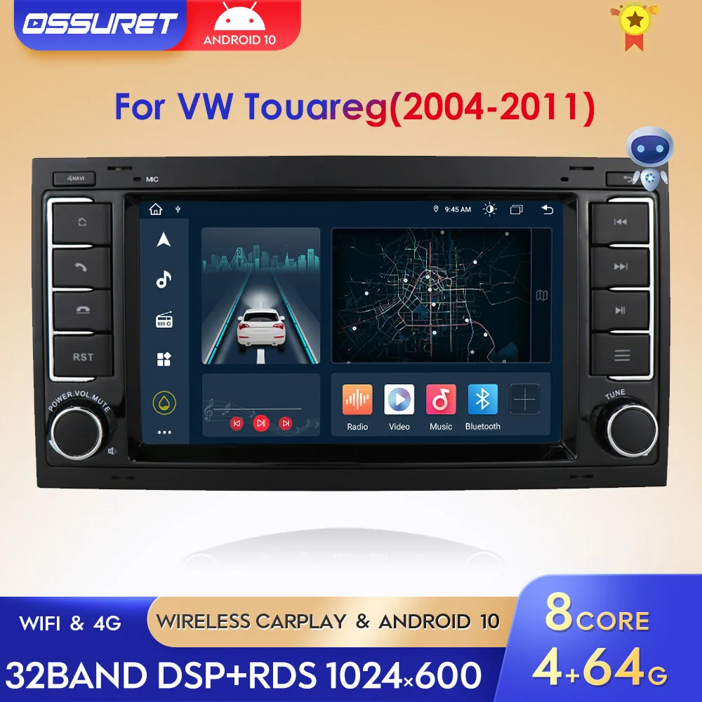 DSP 4G 7'' Android 10 Car Radio Multimedia GPS For VW/Volkswagen/Touareg/Transporter T5 Multivan Naviagtion Player Audio