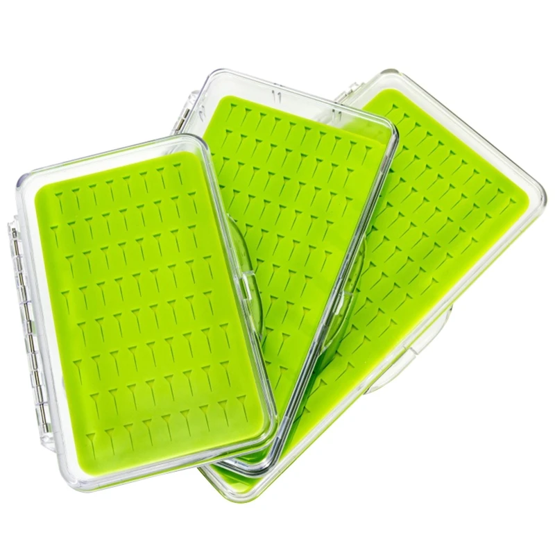 

Fly Fishing Hook Box Fly Fishing Hook Box with Silicone Pad Transparent Waterproof Durable Fishing Gear, 3 Size Options