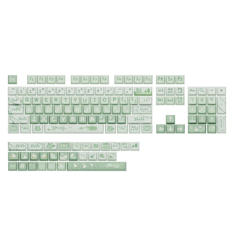 

Spring Excursion Green Xda Keycap Mechanical Keyboard Personalized Keycap Thermal Sublimation Pbt Keyboard Accessories