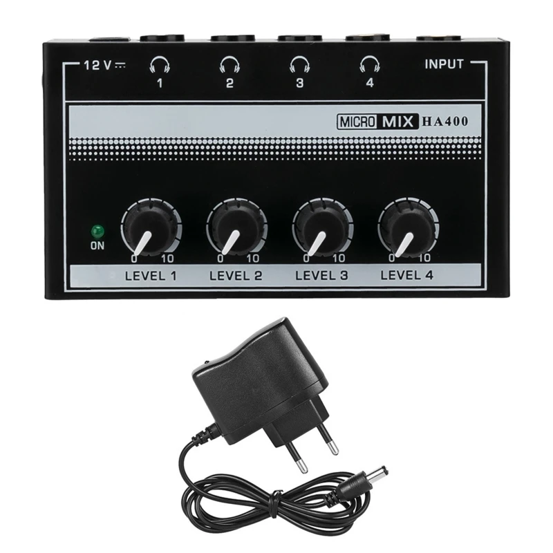 

4-Channel Stereo Headphone Amplifier Support Connecting Monitor Headphone Kits Exquisite Appearance Metal Shell