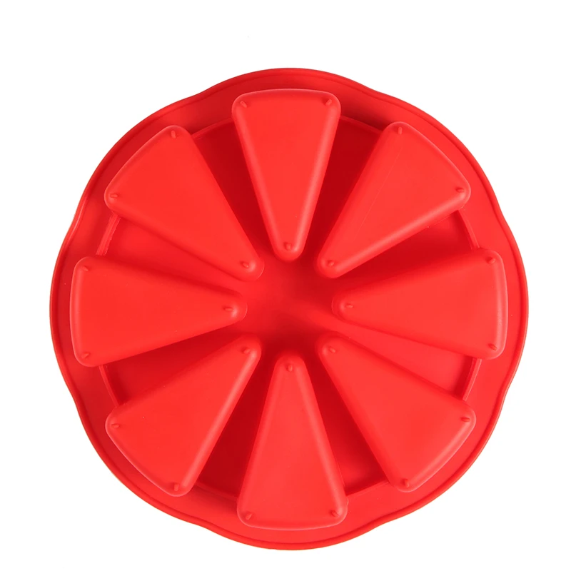 

Silicone Portion Cake Mold For Baking Silicone Mold 8-Cavity DIY Non-Stick Soap Mould Pizza Slices Pan Cake Decorating Tools
