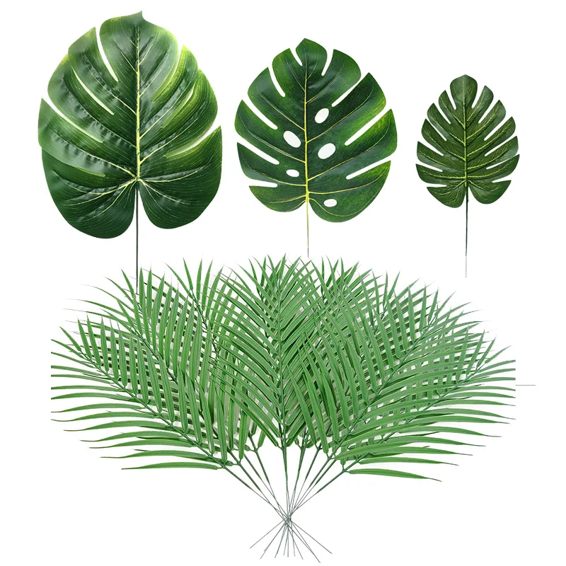 

Artificial Plants Tropical Palm Leaves Decoration Summer Hawaiian Jungle Birthday Party DIY Wedding Home Garden Decor Fake Plant