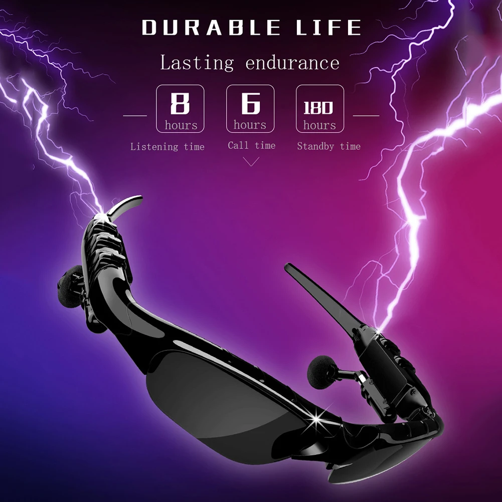 

X8S Stereo Music Headphone Bluetooth Sunglass Earphone Wireless Phone Call w/Mic