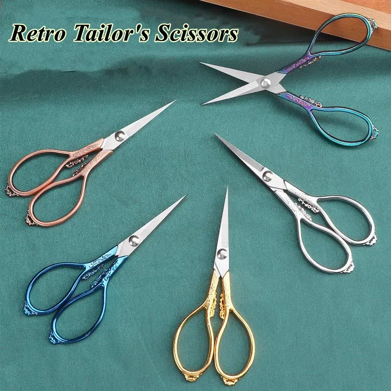 

4Colors Retro Tailor's Scissors Cross Stitch Antique Vintage Scissors Thread Embroidery Scissor Sewings For Handicraft