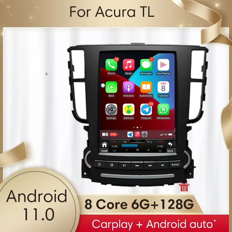 

Android 12 Car Radio Stereo For Acura TL 2004 2005 2006 2007 2008 GPS Navigation auto apple carplay type s bluetooth touchscree