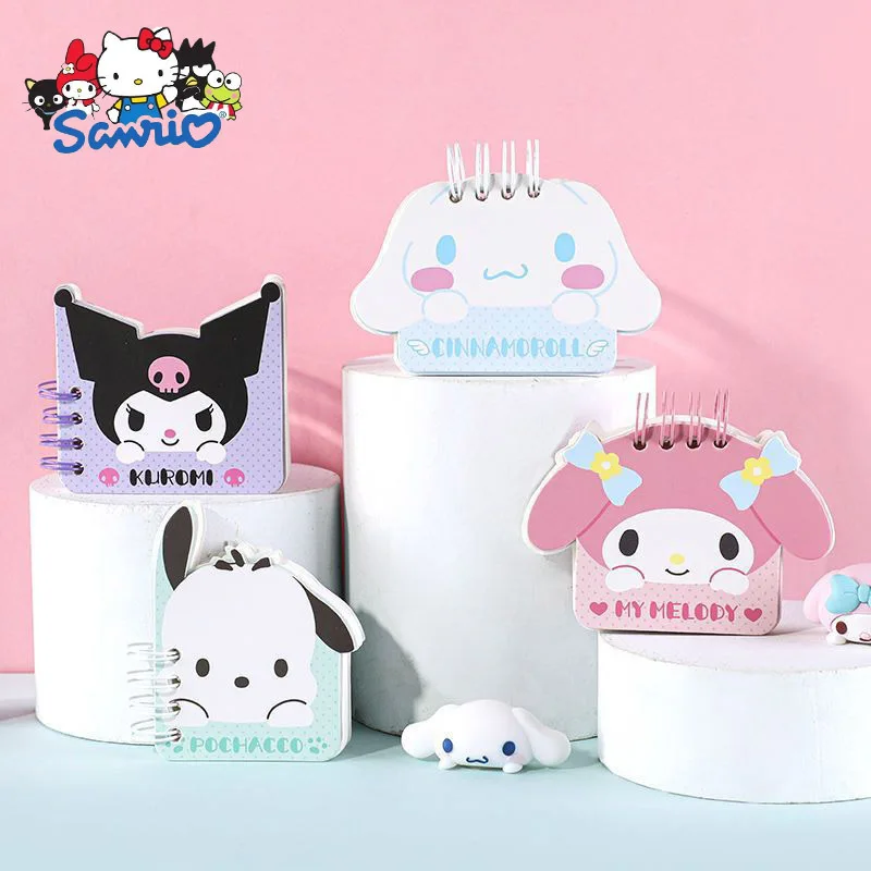 

Блокнот в стиле аниме Sanrio My Melody Kuromi Cinnamoroll, милый мультяшный студенческий спиральный блокнот, детские школьные принадлежности
