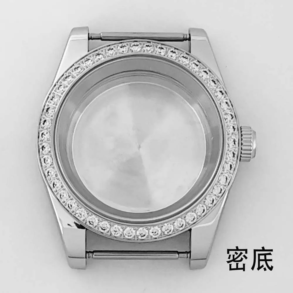 Modified Watch Accessories 39mm Watch Case   Fine Steel Belt Brick Case Sapphire Glass Can Hold NH35/36 Movement