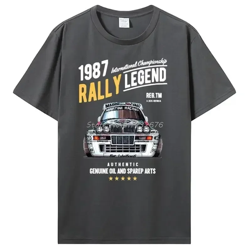 Rally Legend Motif с 1987 Lancia Delta Integrale Hf Car Мужская летняя брендовая хлопковая одежда в стиле