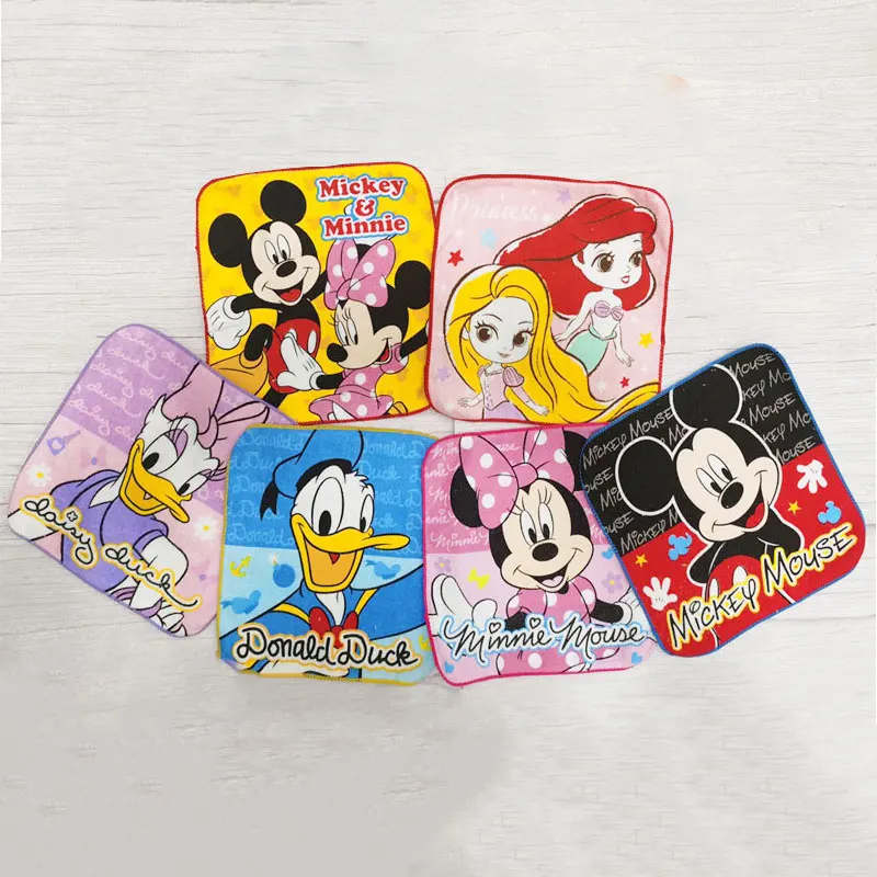 Disney Minnie Mickey Mouse Cartoon Towel Handkerchief Baby Child Soft Breathable Watery Face Towel Boy Girl Gift 20x20cm