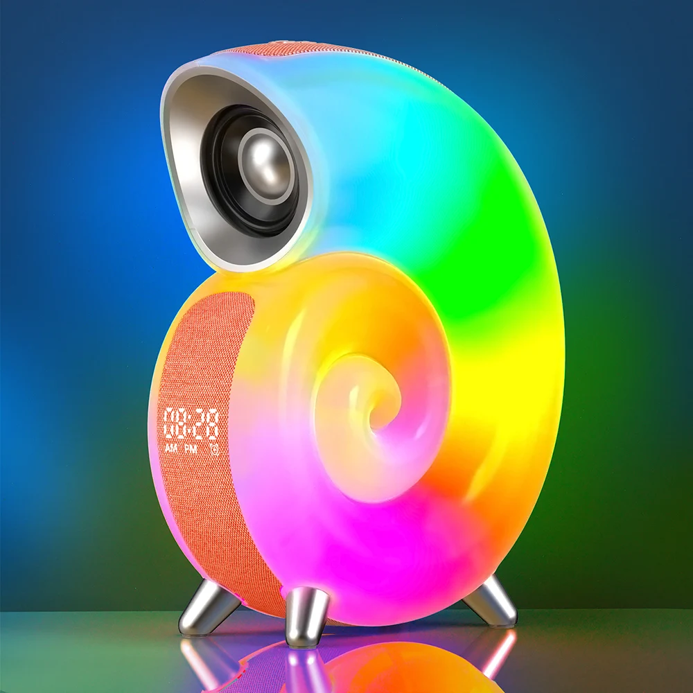 

Conch Bluetooth Speaker APP Control RGB Atmosphere Music Sunrise Wakeup Light Alarm Clock Sleep Aid Subwoofer