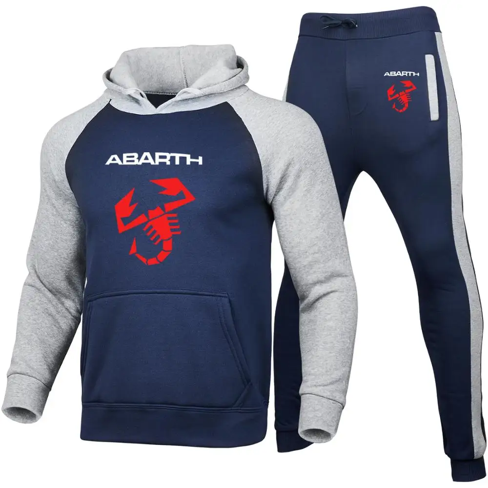 

2022 new spring autumn Men's hoodie Abarth Car Logo printing Mens Colorblock high quality cotton Sportswear