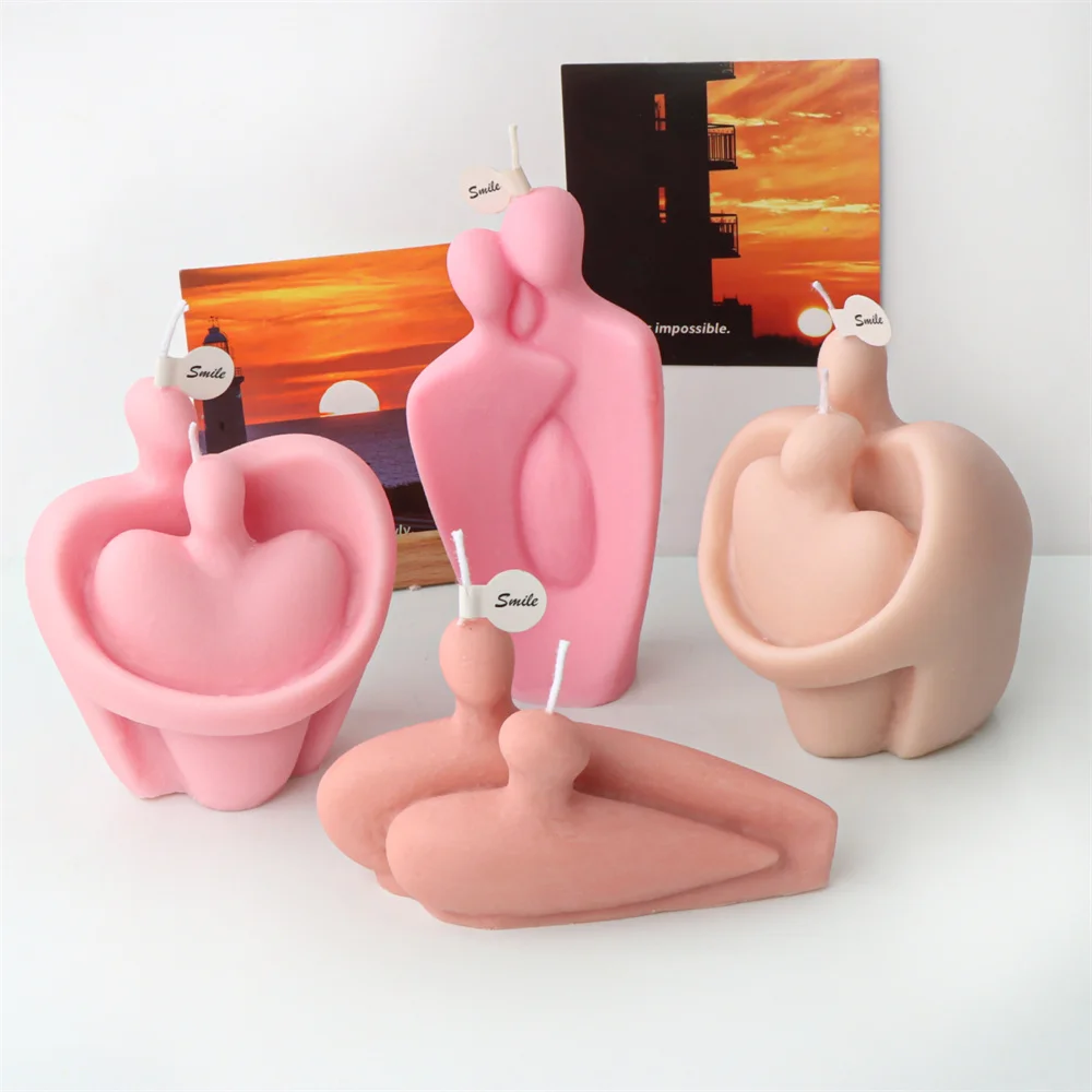 

Hugging Couple Sculpture Silicone Candle Mold Art Body Hug Love Human Valentine's Day Couple Portrait Resin Casting Mould