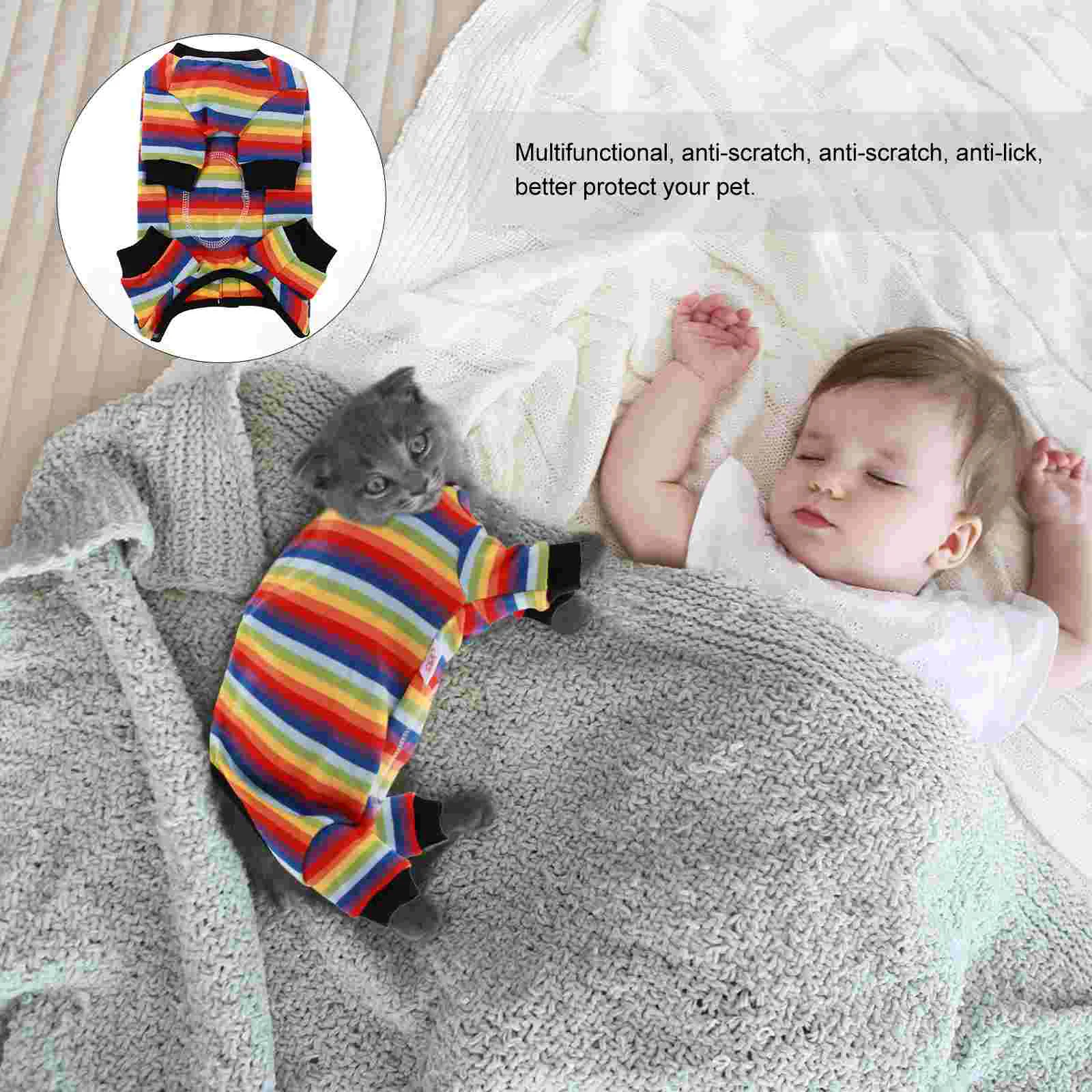 

Clothes Colorful Four-legged Recovery Suit for Cat
