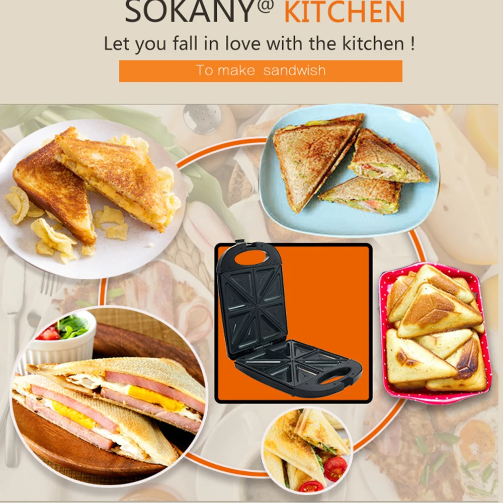 Домашняя многофункциональная электрическая вафельница с двойным нагревом 1200 Вт