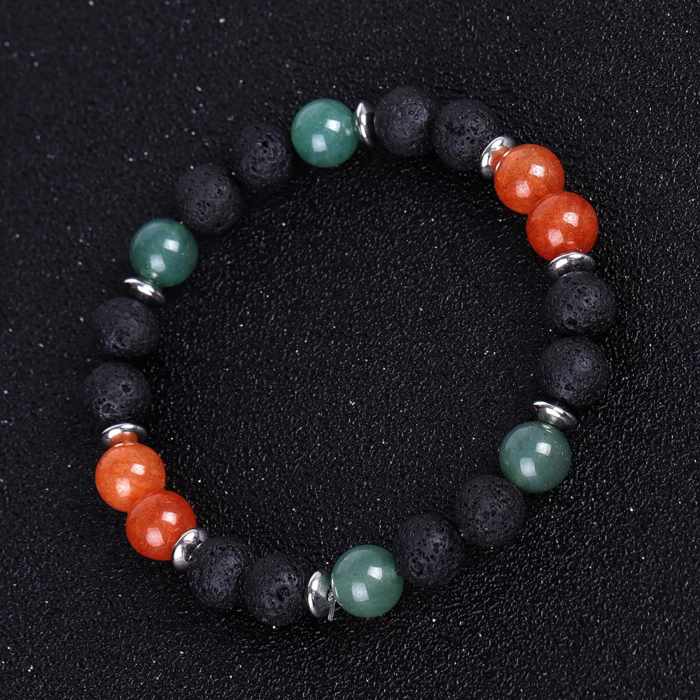 

Aventurine turquoise beaded Charm bracelet & Bangle lava stone aromatherapy essential oil bracelets for women men Gift