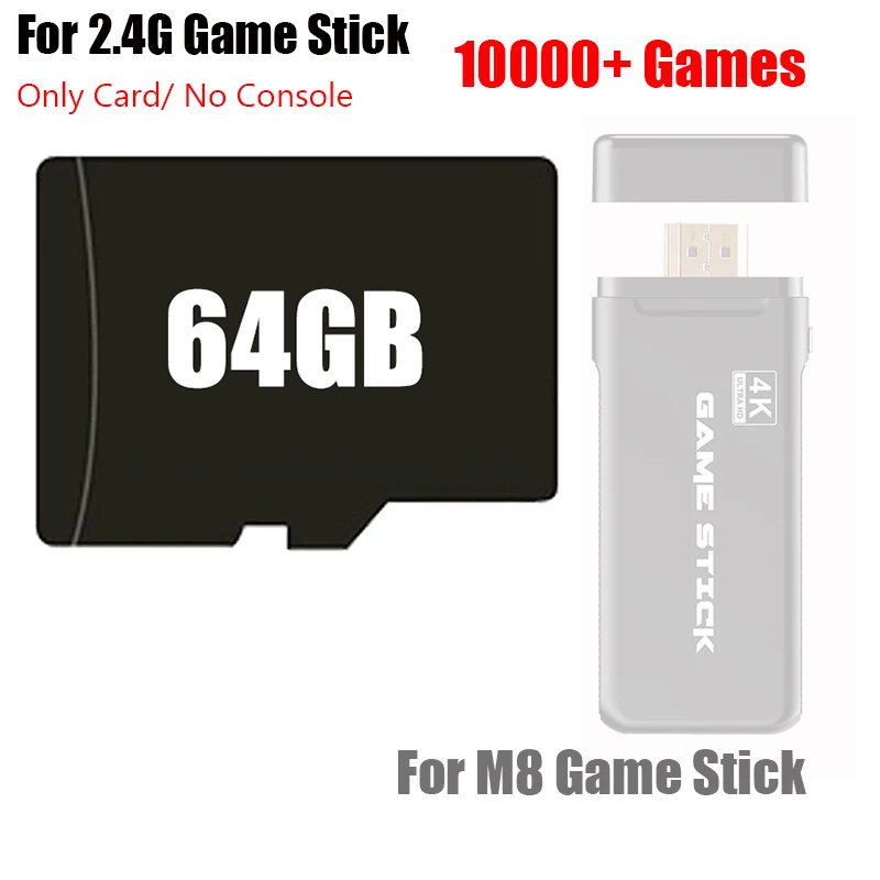 64G игровая карта для 4K 2 4G двойной беспроводной контроллер 10000 игр SD Для U8/M8 TF |