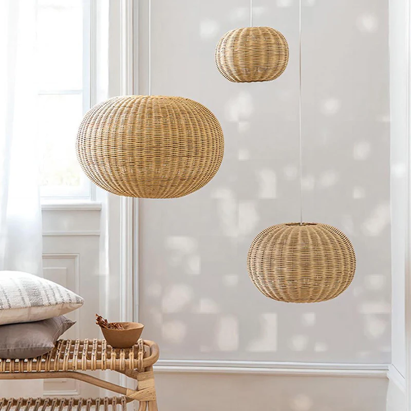 Подвесные светильники из ротанга в скандинавском стиле ручной работы люстры для