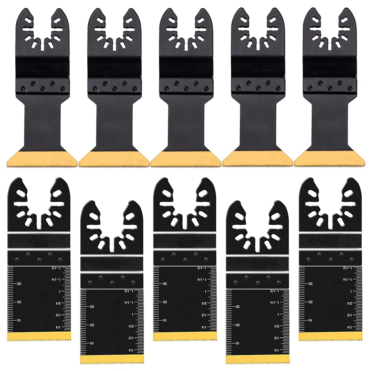 

10pcs 34mm Oscillating Saw Blade Multifunction Saw Blade Ti-coated Precision Saw Blade For Renovator Power Wood Cutting Tool Bit
