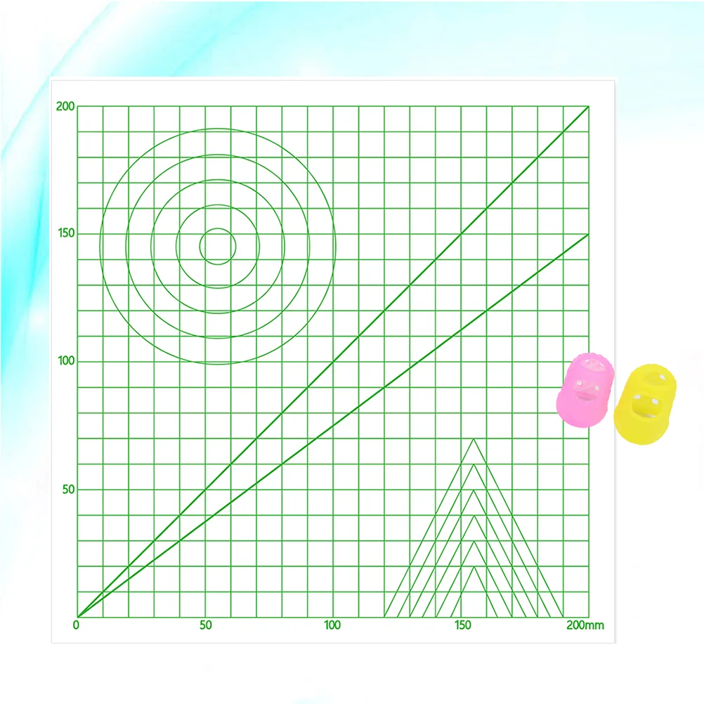 

3D Printing Pen Silicone Mat Drawing Template Pad with 2 PCS Random Color Finger Covers