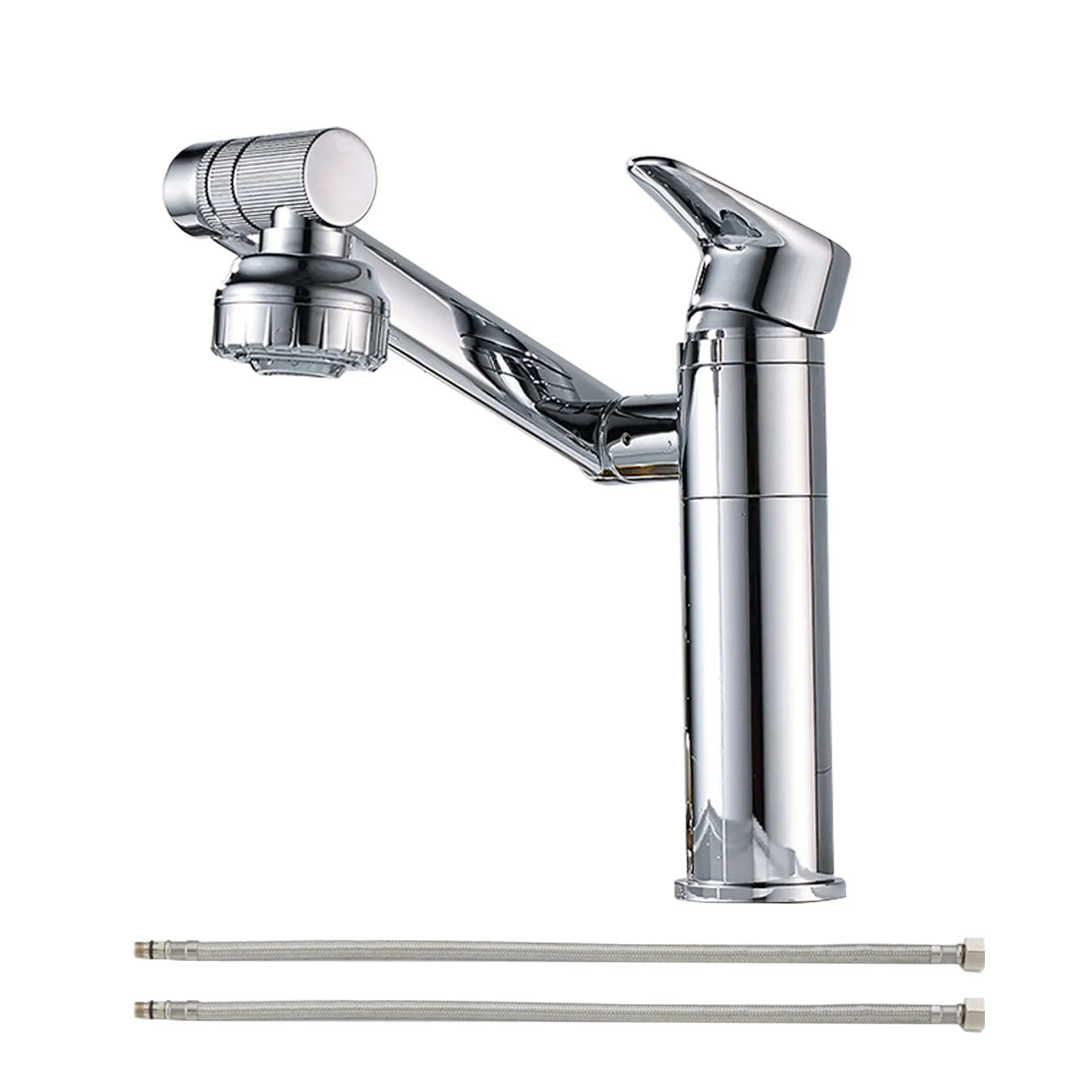 

Kitchen Sink Single Handle Bathroom Faucet Dual Modes Ergonomic Hot Cold Basin Leakproof Adjustable Lavatory 1080 Degree Swivel
