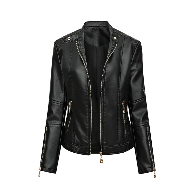 Women's PU Leather Cold Proof Jacket Top Women's Jacket Slim Skinny Vintage Fashion Faux Leather  Jaqueta Feminina Jackets