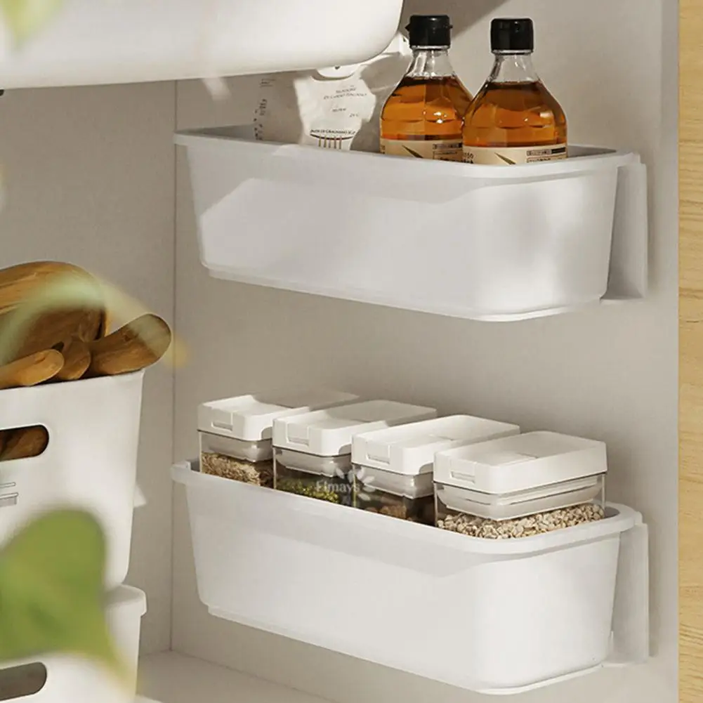 

Storage Rack with Traceless Sticker Punch Free Self-adhesive Cabinet Drawer Type Kitchen under Sink Organizer Shelf Daily Use