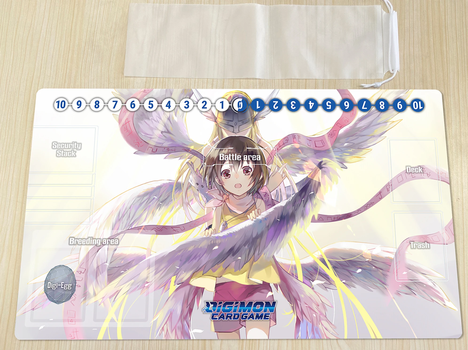 

Digimon Playmat Yagami Hikari Angewomon DTCG CCG Board Game Mat Trading Card Game Mat Anime Mouse Pad Rubber Desk Mat & Free Bag