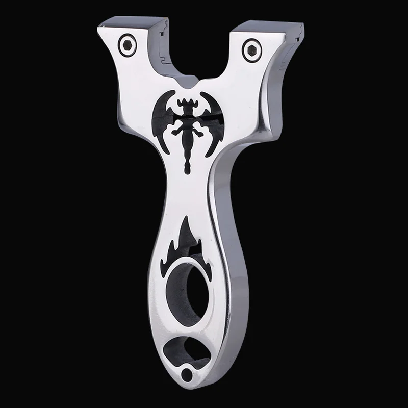 

High Quality Outdoor Hunting Shooting Stainless Steel Slingshot Powerful Catapult and Rubber Band Shooting Game