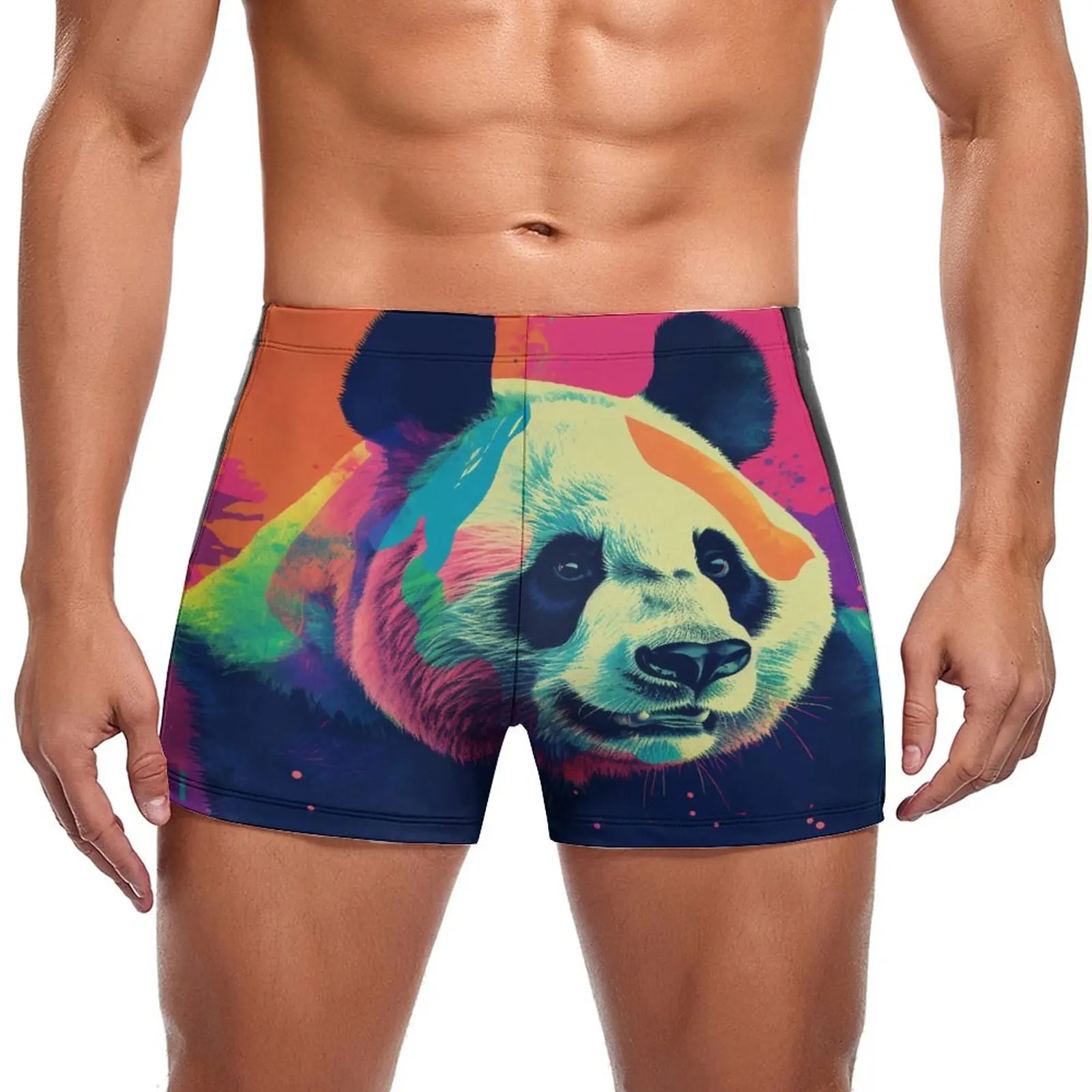 

Плавки для плавания в стиле «панда», минимальное покрытие, Модные прочные боксеры для плавания, мужской купальник пуш-ап для бассейна