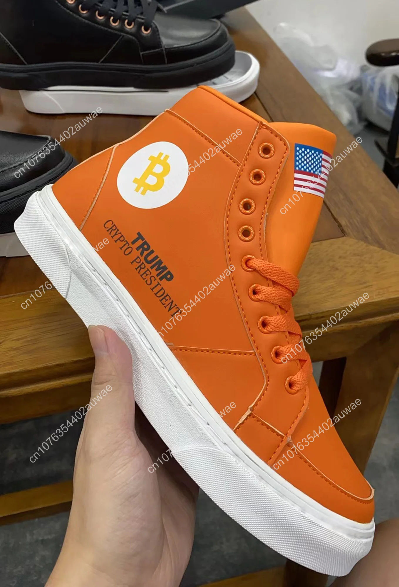 100% высококачественные кроссовки Trump VICTORY Bitcoin Orange Shoes 2024 MAGA Never Surrender 45 47 мужские и