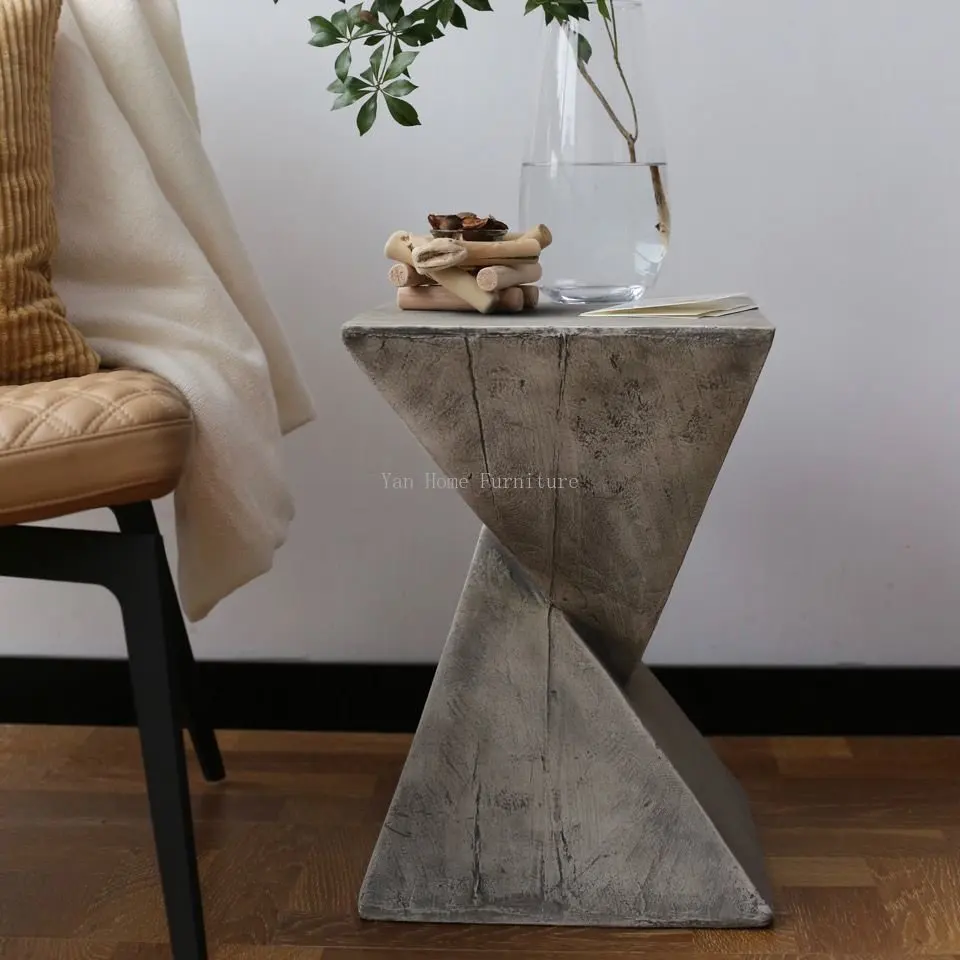 

Nordic Design Side Table Extremely Simple Geometric Homestay Sofa Industrial Style Coffee Table Art Wabi-Sabi журнальный столик