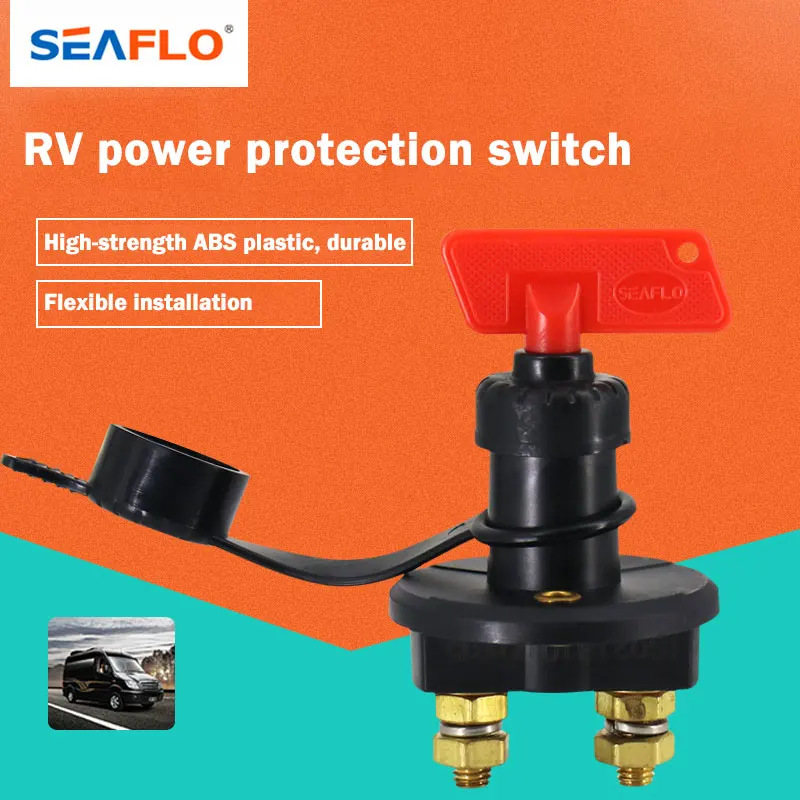 

SEAFLO Battery Disconnect Switch DC 12v/24v 2 Gear On/Off Battery Isolator Key Switch for Marine Car Boat RV ATV