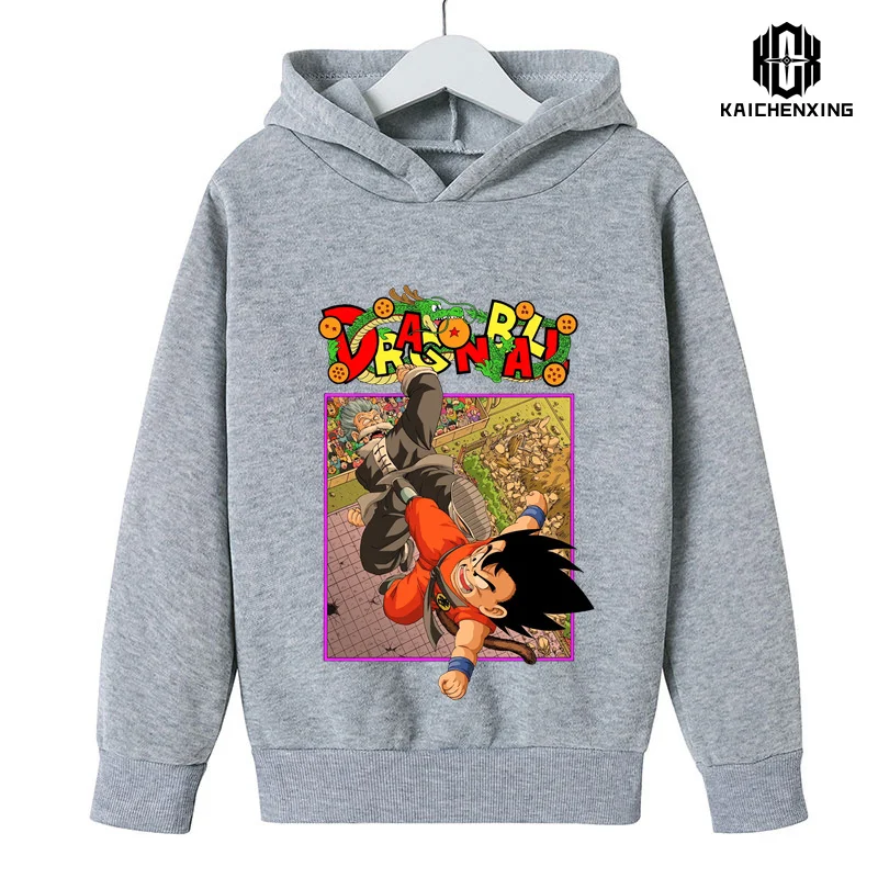 

New Dragon Ball Hoodie Girl Boy Children's Cartoon Pullover Children Goku Animated Fashion Sweatshirt Hoodie Street Clothing