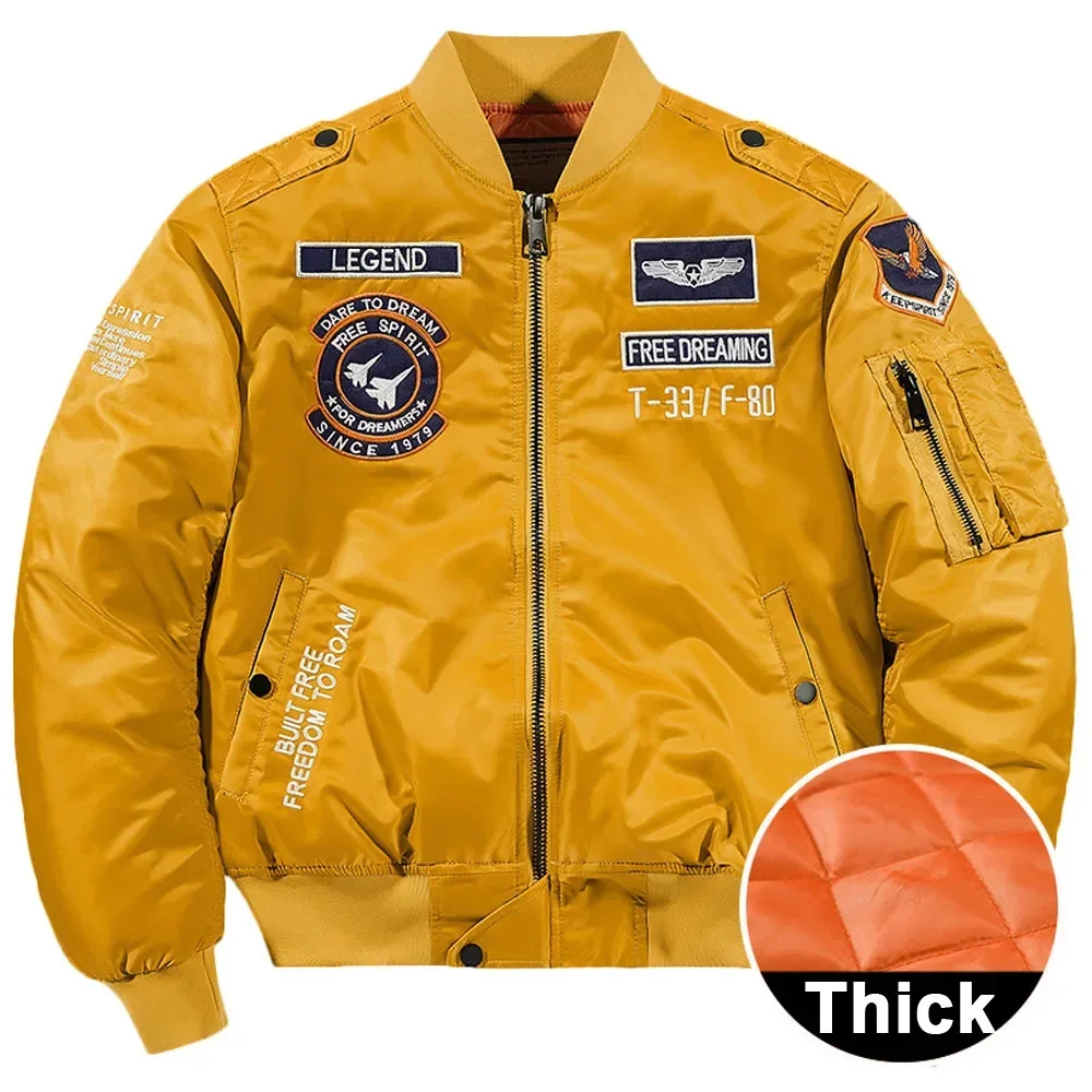 

Military Motorcycle Ma-1 Aviator Pilot Jackets Men Winter Tick Warm Tactical Coats Cotton Pad Parkas Baseball Bomber Jacket 5XL