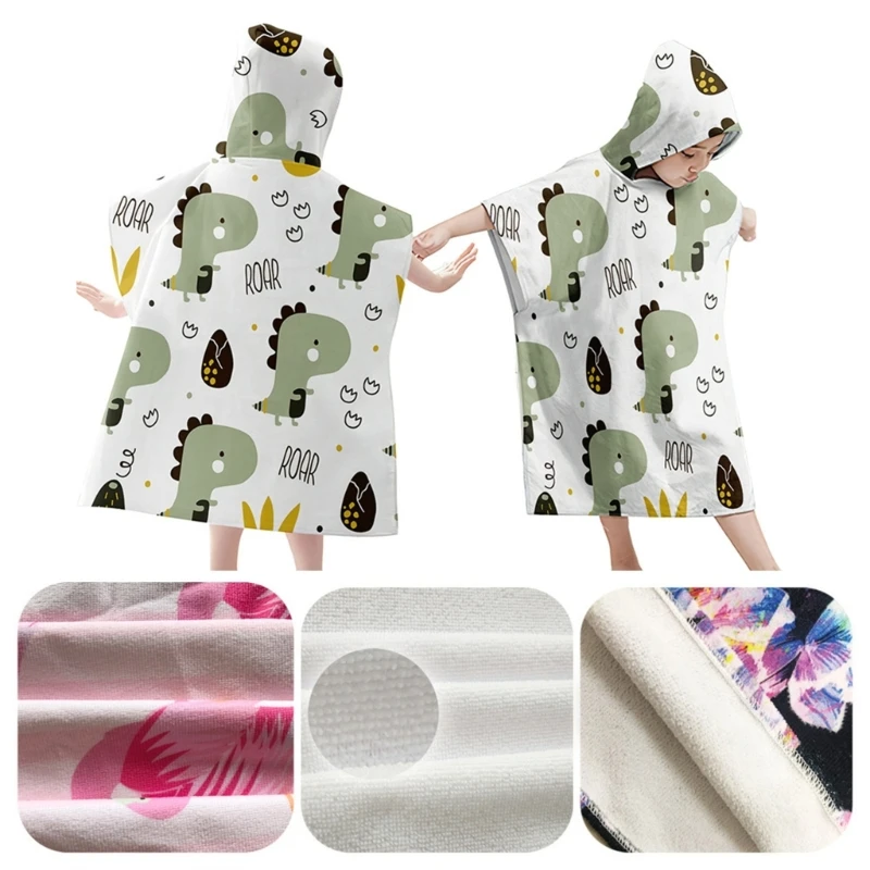 Poncho For Kids Beach Towel Swimming Pool Bath Towel Surfing