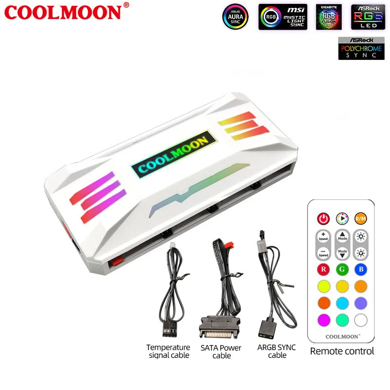 Coolmoon Rgb fã Controlador de Música Inteligente Placa-mãe Sincronização Shenguang Sincronização Sinfonia Controlador