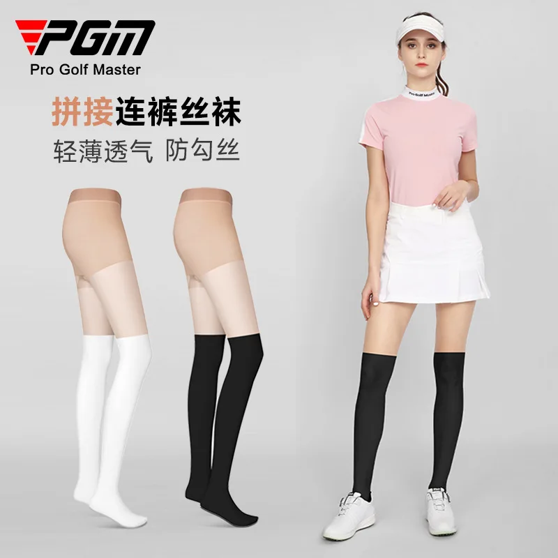 PGM Summer Women Stitching Golf Tennis Silk Stockings Ice Silk Lady Clothes Leggings Sun-Proof Snagging Breathable Sport Pants