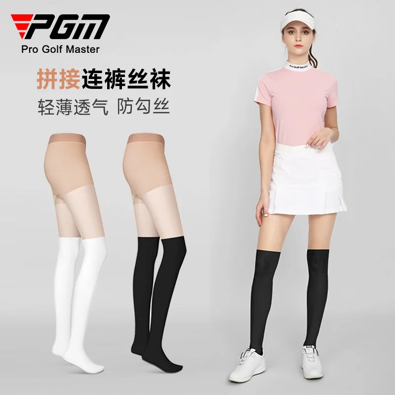 

PGM Summer Women Stitching Golf Tennis Silk Stockings Ice Silk Lady Clothes Leggings Sun-Proof Snagging Breathable Sport Pants