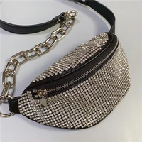 2022 fashion diamond fanny pack 100 real leather chest waist bum belt handbags small women shoulder messenger bags female purse