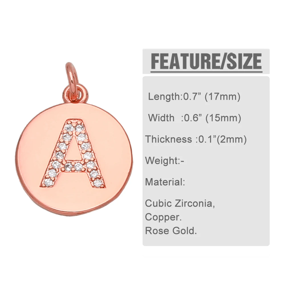 OCESRIO маленький розовое золото 26 подвески-буквы для изготовления ювелирных