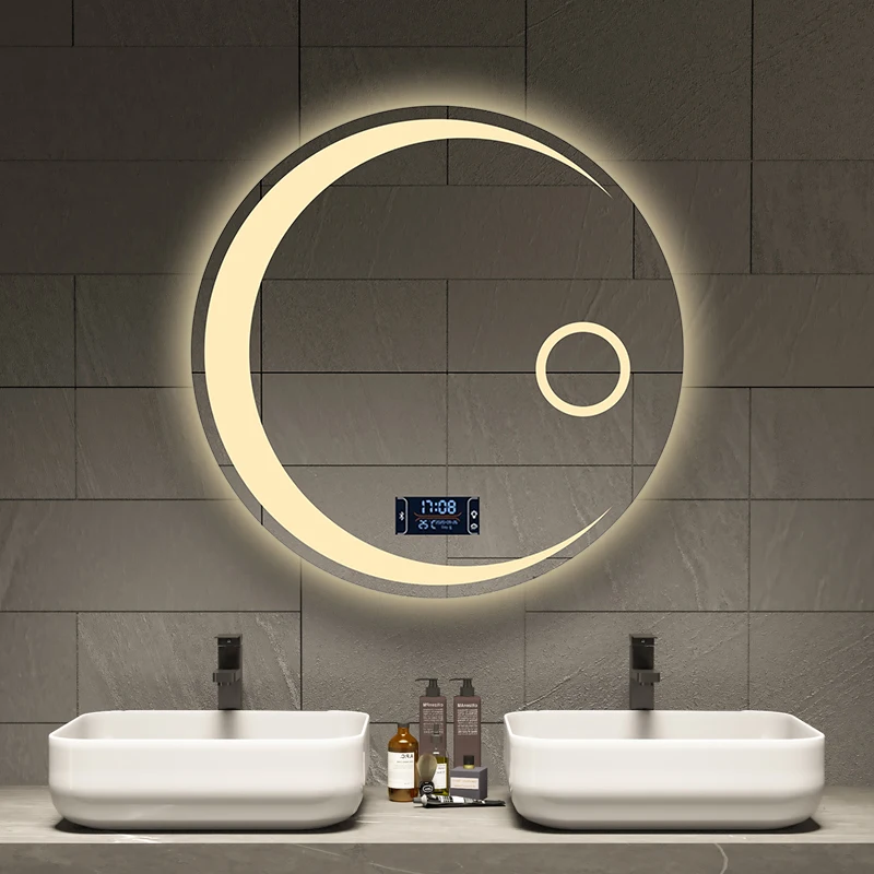 

Скандинавская искусственная кожа с подсветкой, умный душ, искусственная кожа, большое зеркало, полный корпус, крепление для ванной комнаты