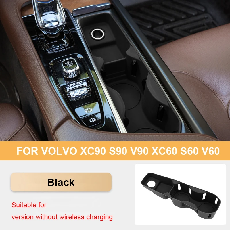 

Для Volvo XC60 S60 V60 XC90 S90 V90 Автомобильный держатель для стакана с водой, ящик для хранения, силиконовый амортизирующий центральный подлокотник, поднос для чашки, уборка