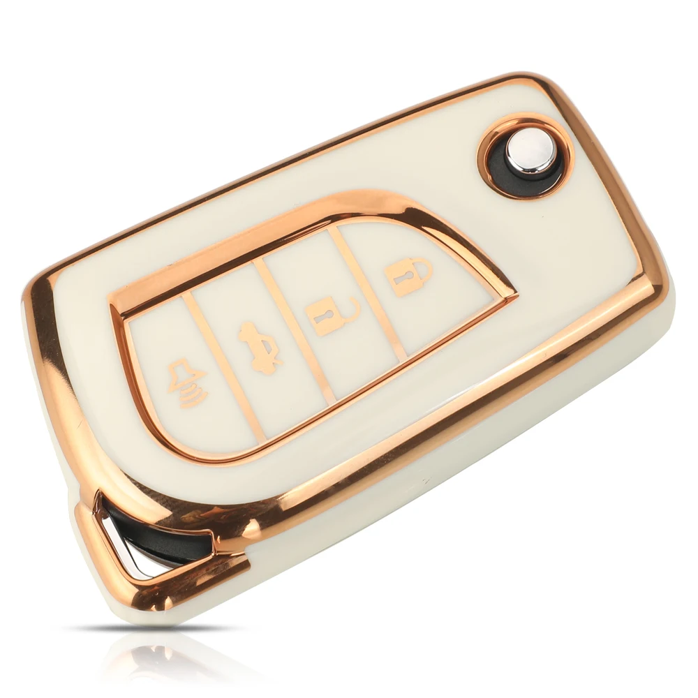Jingyuqin 4BTN мягкий чехол из ТПУ для дистанционного ключа автомобиля FOB Toyota Hilux Corolla